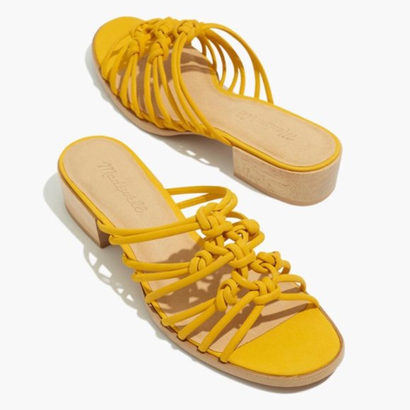 Madewell Shoes - NWT Madewell Dakota Block Heel Sandal Knotted Straps Warm Honeysuckle Yellow 8